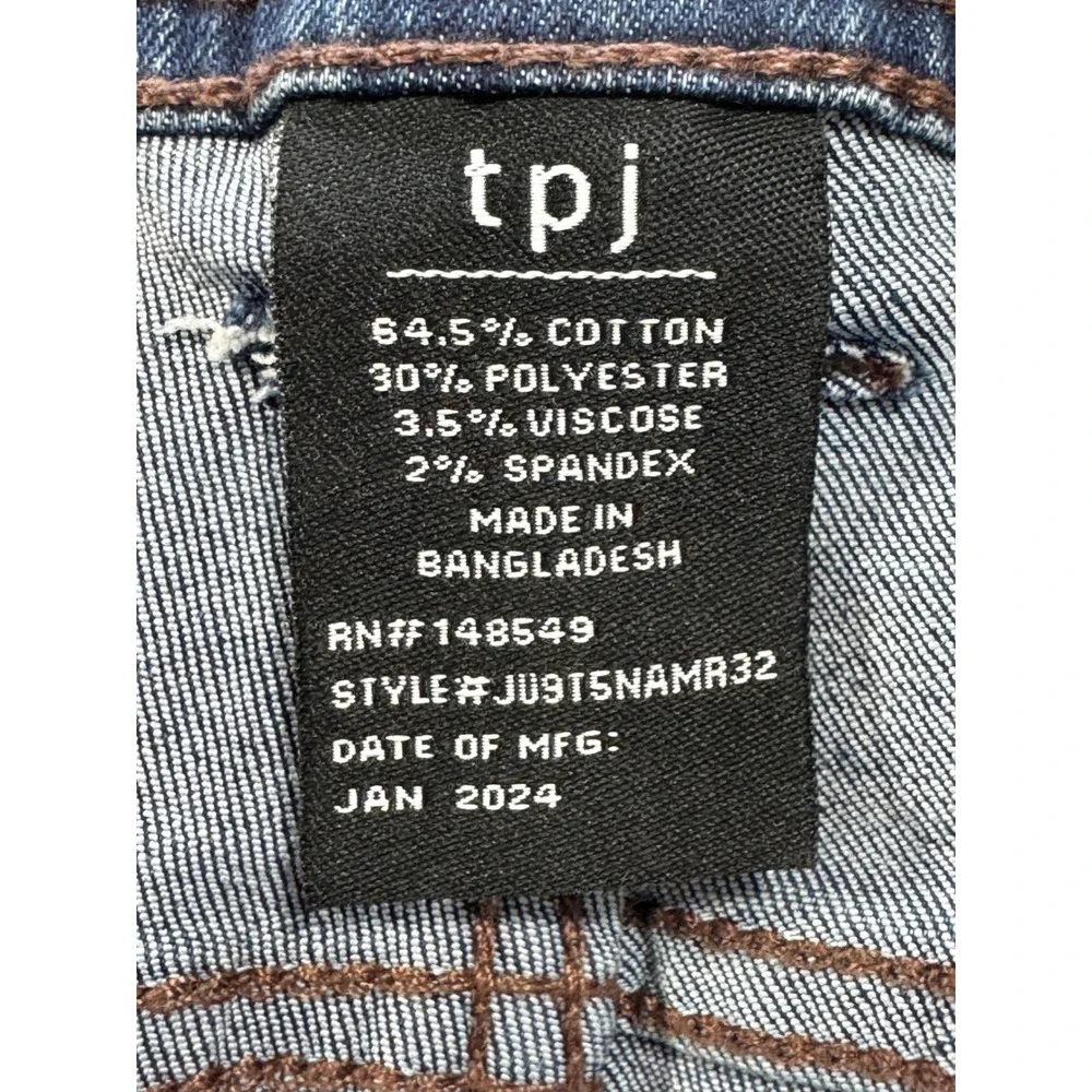 tpj The Perfect Jean Mens Slim Thick Stretch Blue Denim Jeans 36x32 Meas: 36x31